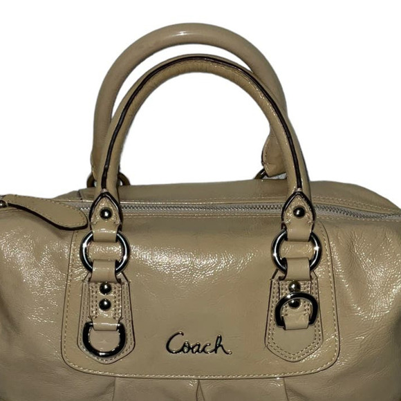 COACH ASHLEY CROSSBODY BEIGE METALLIC SATCHEL BAG F15447 - Picture 11 of 14
